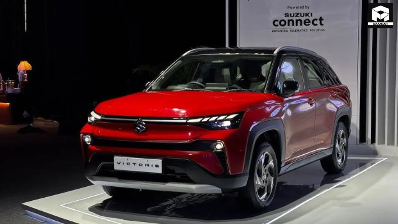 Looking to choose between Maruti Victoris and Grand Vitara? This comprehensive comparison breaks down their features, size, technology, safety, and fuel efficiency to help you decide. - front