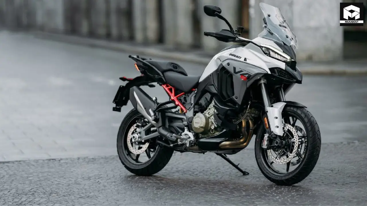 Ducati Multistrada V4 2025 arrives in India at Rs. 22.98 lakh with upgraded technology, improved performance, and enhanced comfort features. Read our expert breakdown. - left