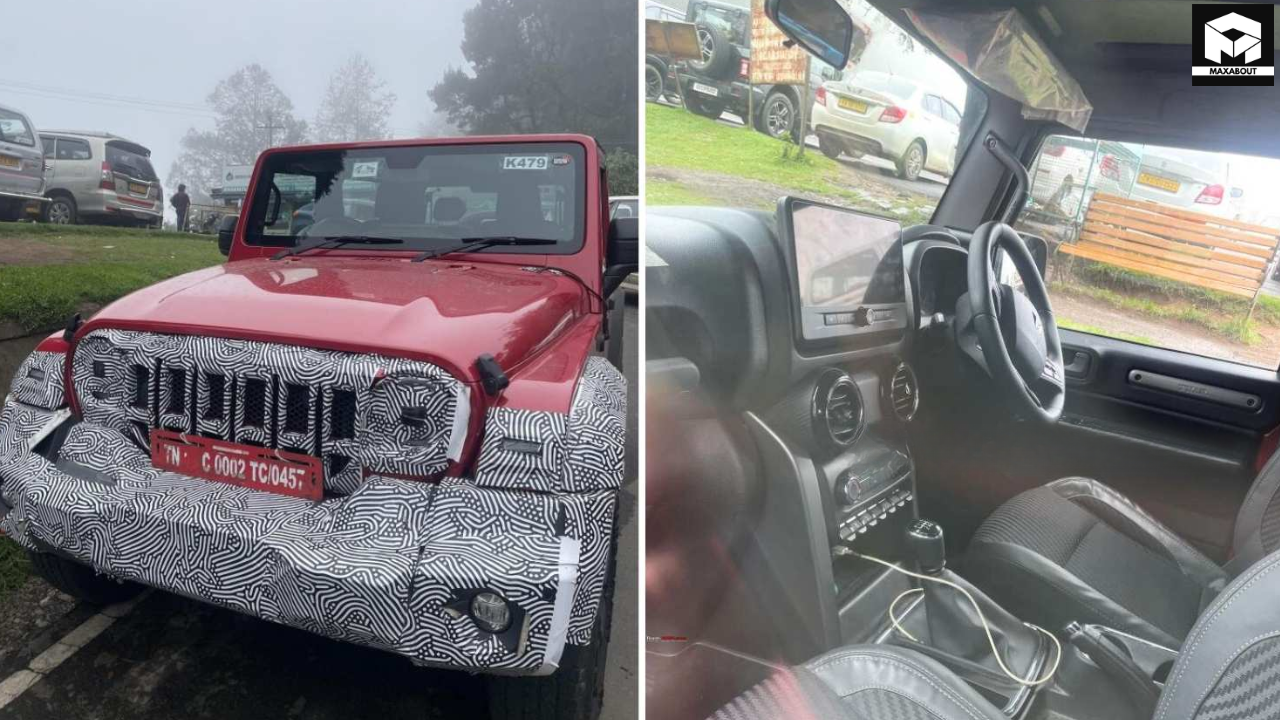 Get an exclusive first look at the 2025 Mahindra Thar 3-Door spotted at dealer yards ahead of its official launch. Discover features, specs, and expected pricing. - shot