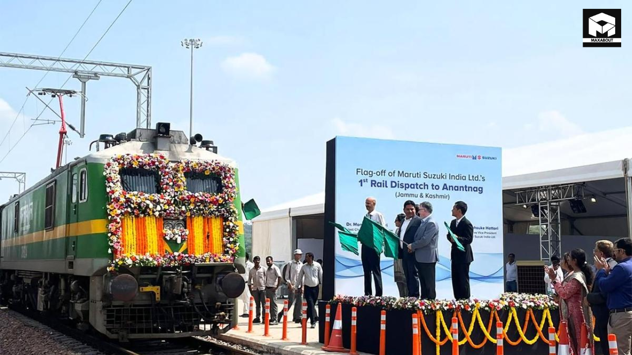 Maruti Suzuki becomes the first carmaker to transport vehicles to Kashmir Valley by rail, cutting logistics costs and carbon emissions while strengthening regional connectivity. - pic