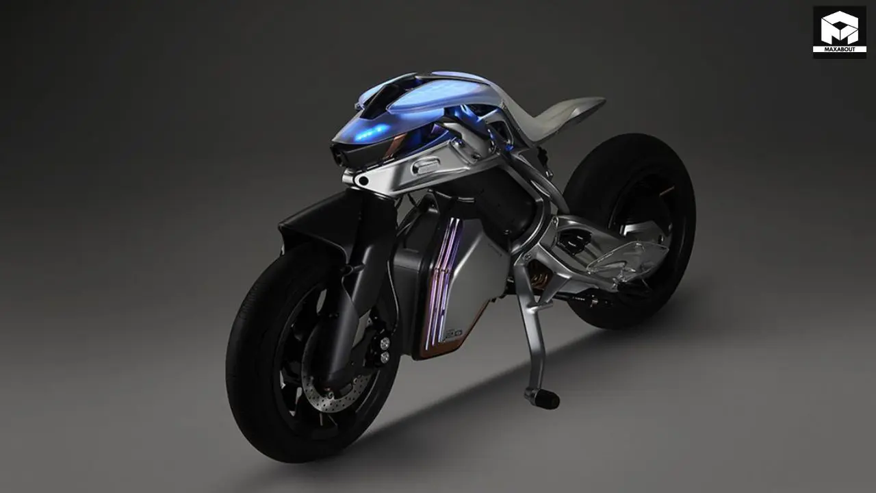 Discover Yamaha's 16 groundbreaking exhibits at the Japan Mobility Show, from electric motorcycles and AI-powered bikes to hydrogen engines, showcasing their vision for sustainable transportation. - front