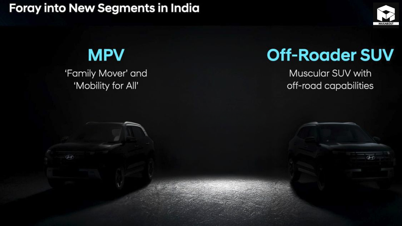 Hyundai India confirms plans to launch new MPV and off-road SUV models by 2030. Learn about their upcoming lineup, electrification strategy, and market expansion plans. - left
