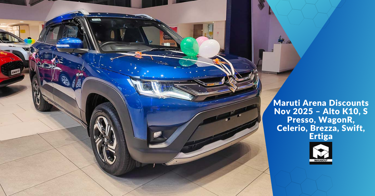 Maruti Arena Discounts Nov 2025 – Alto K10, S Presso, WagonR, Celerio, Brezza, Swift, Ertiga