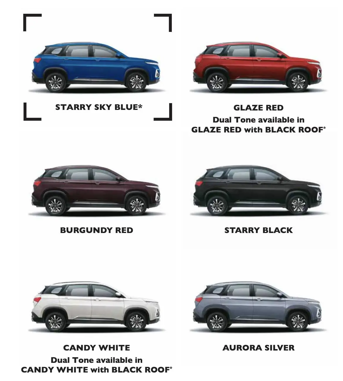 New MG Hector Plus 7-Seater Colour Options