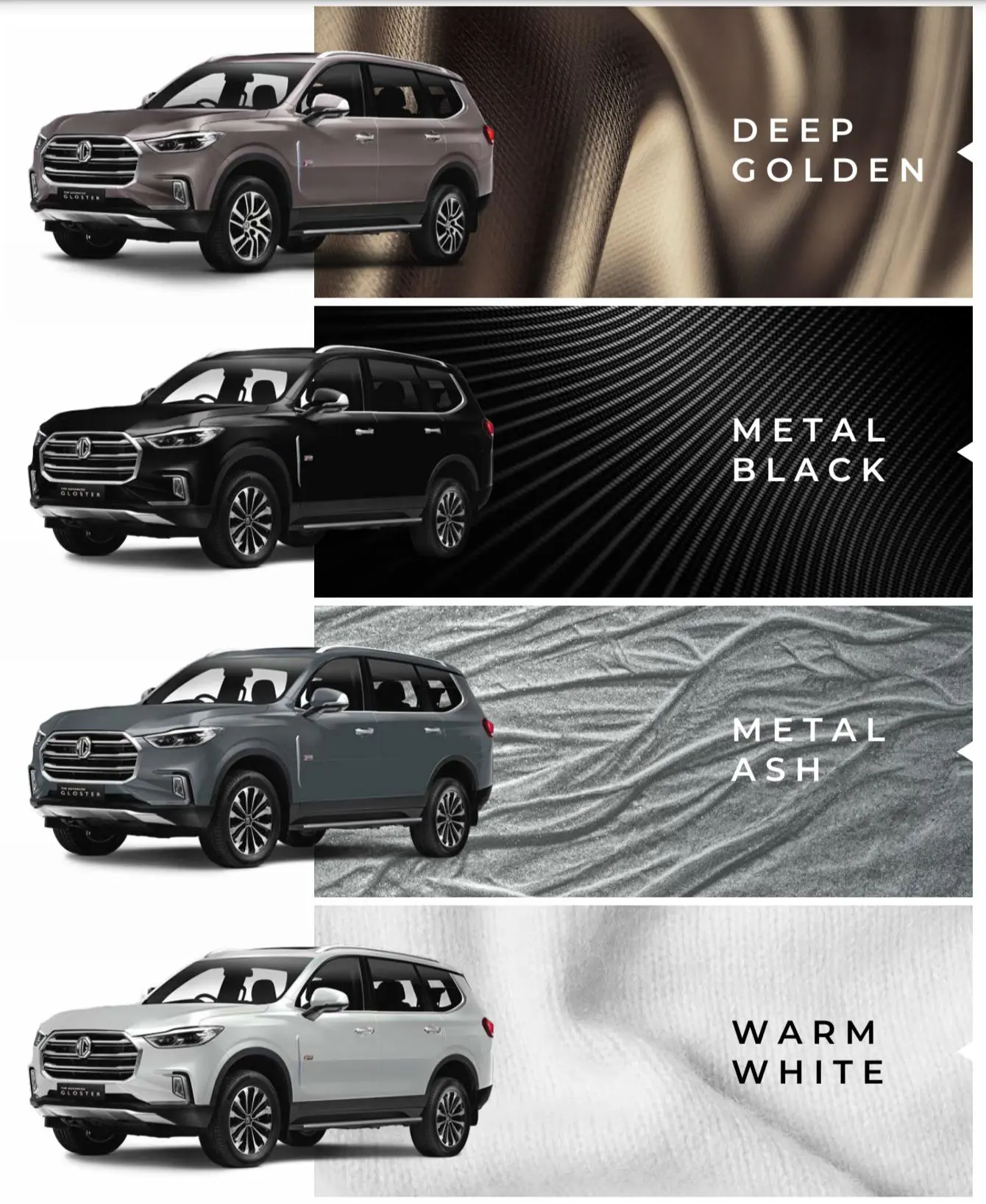 New MG Gloster Colour Options
