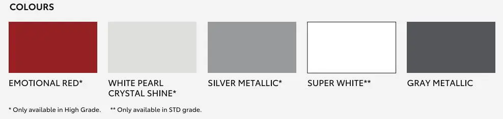 Toyota Hilux Colour Options