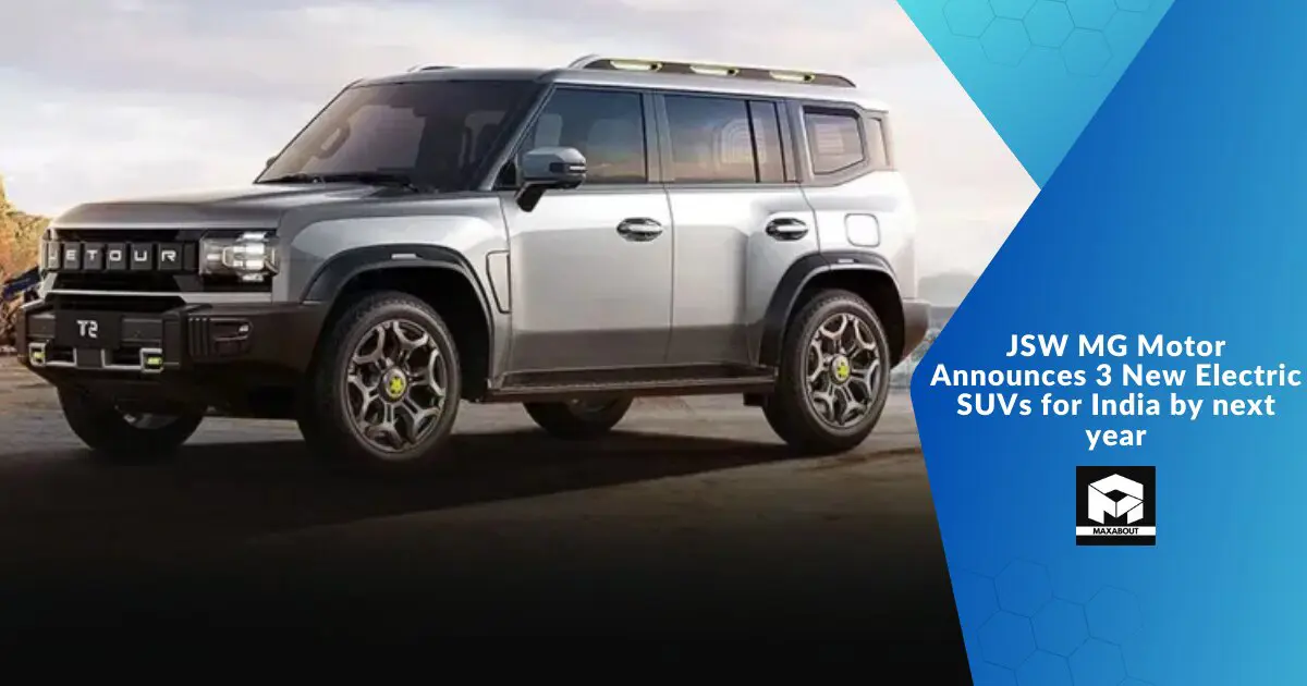 JSW MG Motor Announces 3 New Electric SUVs for India by next year