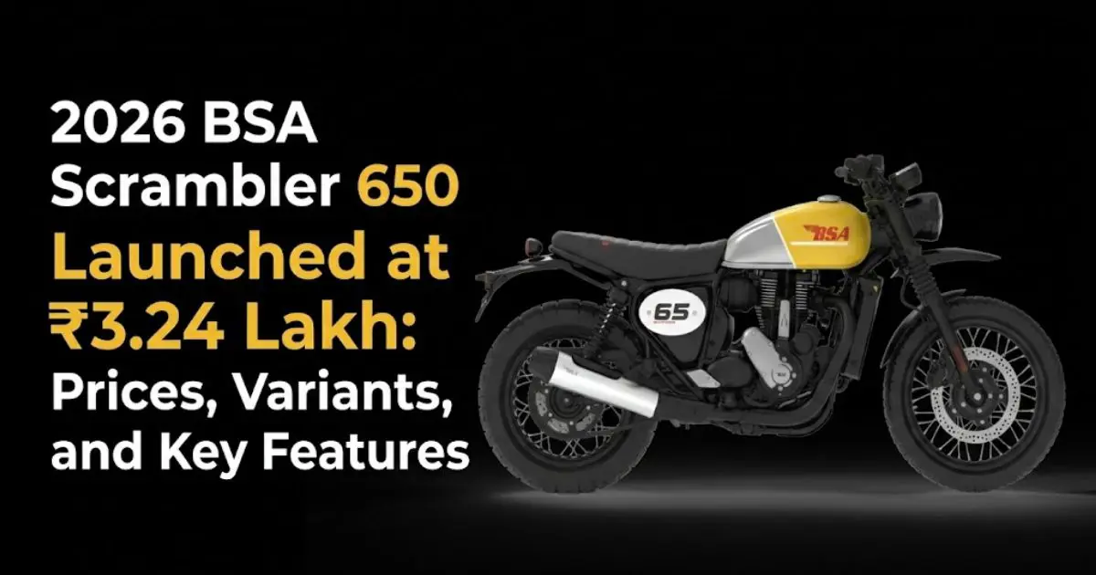 BSA Scrambler 650 Launched at ₹3.24 Lakh: Price, Specs & Features
