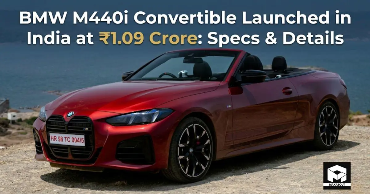 BMW M440i Convertible Launched in India at ₹1.09 Crore: Specs & Details