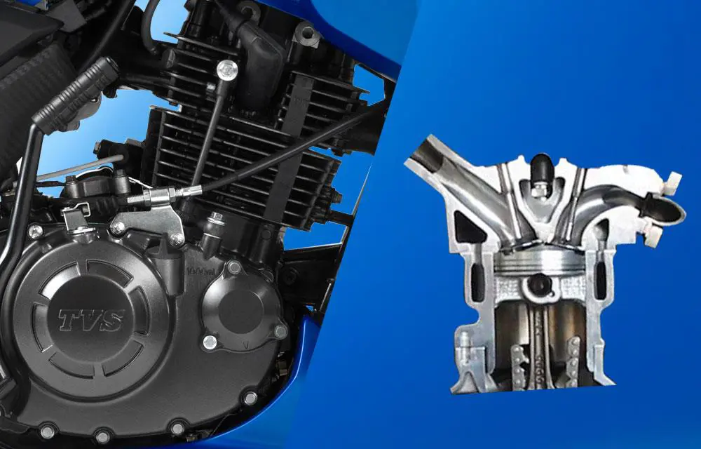 Apache RTR 160 Matte Blue Edition Engine