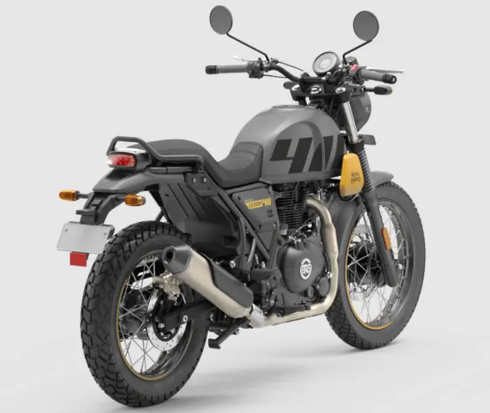 RE Scram 411 Graphite Yellow Rear 3-Quarter View