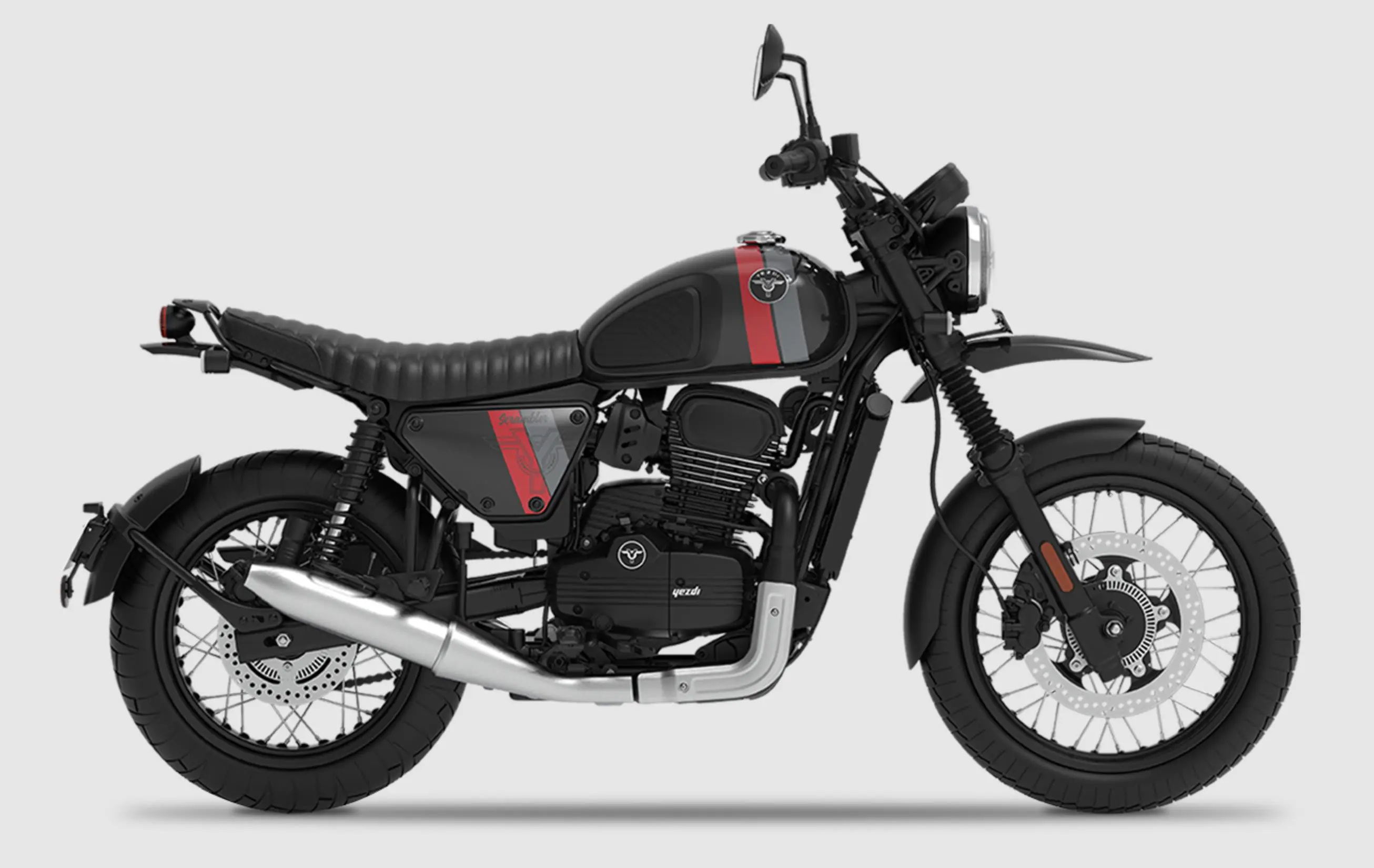 Yezdi Scrambler in Bold Black Colour