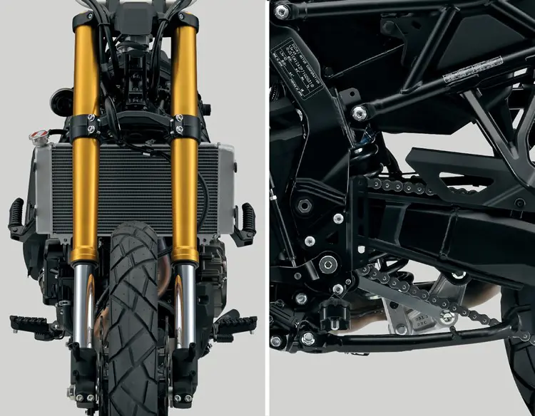 Suzuki V-Strom 800 DE Front and Rear Suspension with Long Stroke and Travel