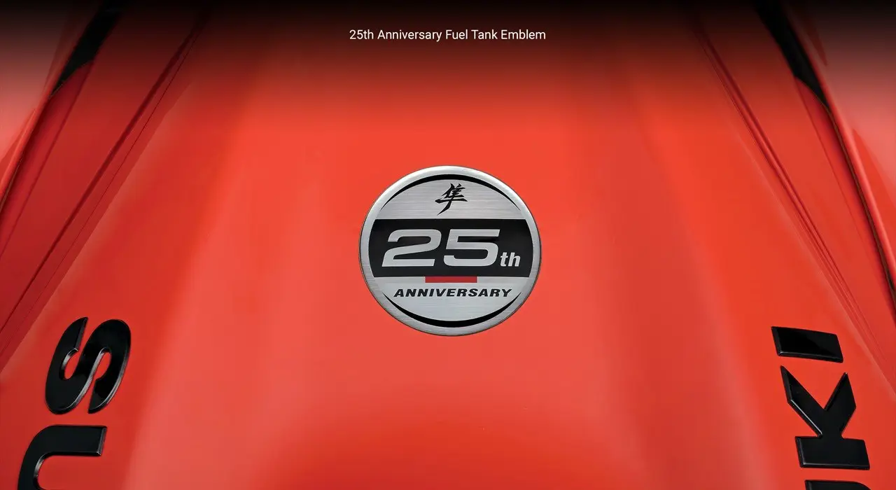 Suzuki Hayabusa 25th Anniversary Edition Emblem on Fuel Tank