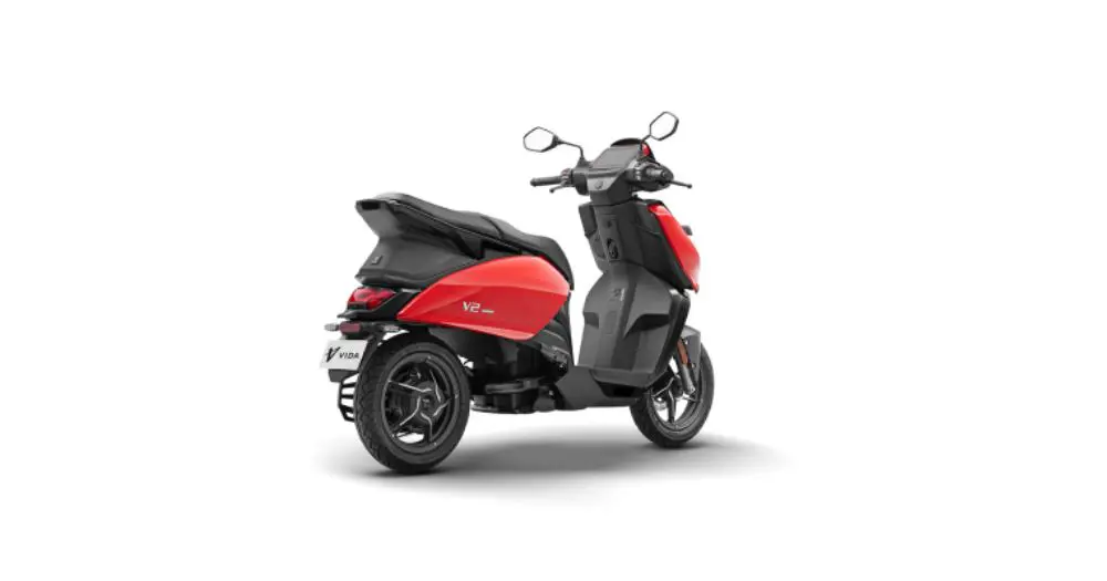 Glossy Sports Red Hero Vida V2 Lite Rear 3-Quarter View