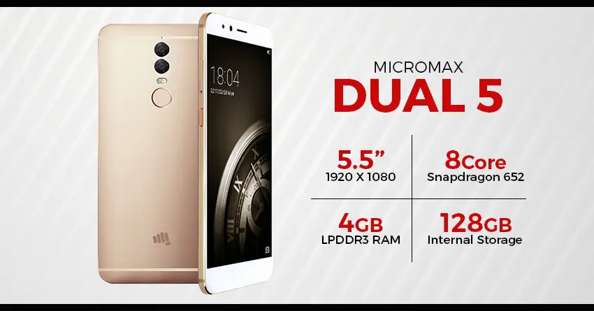 Micromax Dual 5 Launched @ INR 24,999