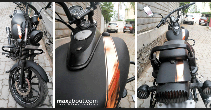 Matte Black Bajaj Avenger 150 Street by R.A.C.E