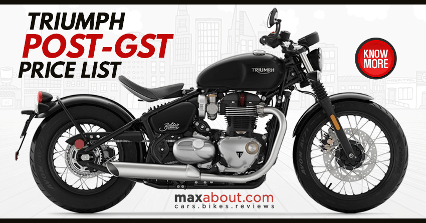 Post-GST Triumph Motorcycles Price List