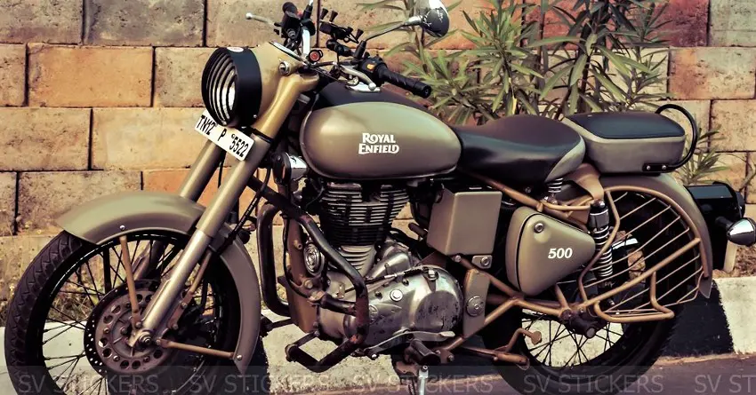 Royal Enfield Classic 'Matte Khaki' Wrap by SV Stickers