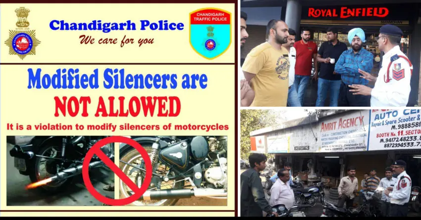 Chandigarh Traffic Police Puts a Ban on Loud Aftermarket Exhausts