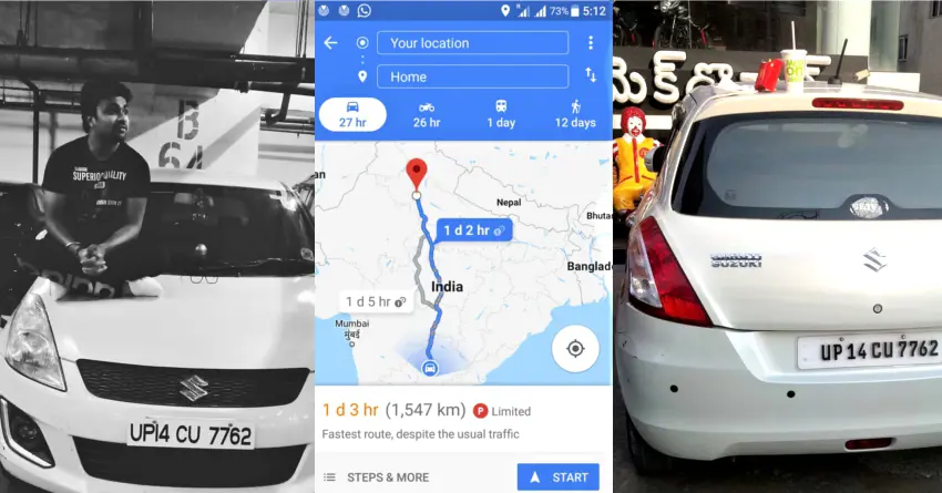 Solo Road Trip from Hyderabad to Delhi (1547 kms) in 27 Hours by Shashank Bhardwaj