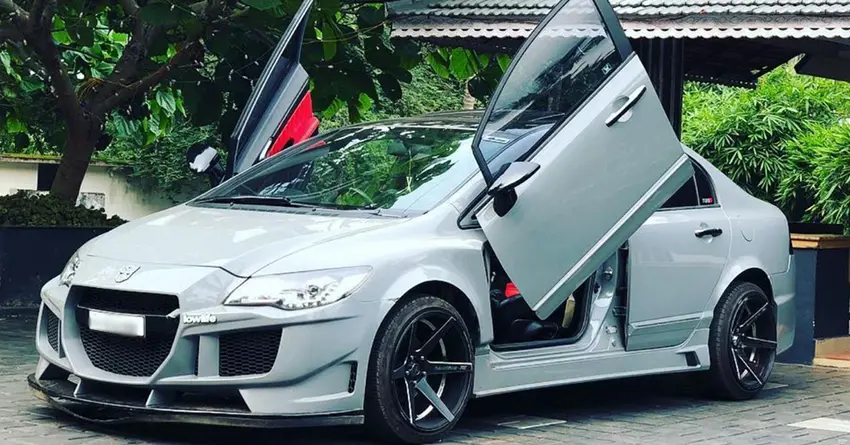 Modified Honda Civic with Scissor Doors & Transformers Autobot Logo