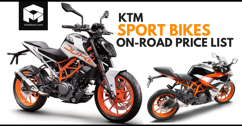 KTM Motorcycles On-Road Price List (November 2018)