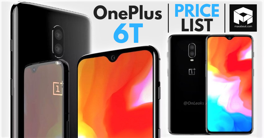 OnePlus 6T Price List Leaked Ahead of Launch in India