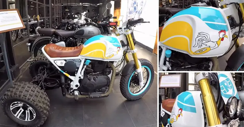 Meet 3-Wheeled Royal Enfield Himalayan Rooster Featuring a Reverse Gear!