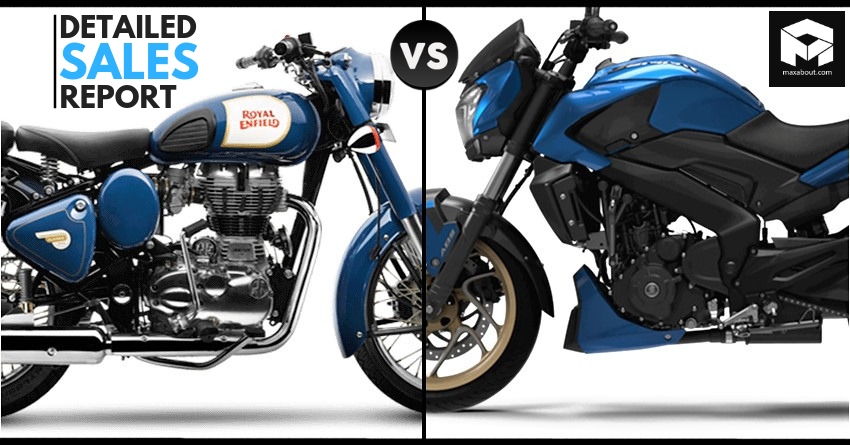 Sales Report Comparison: Royal Enfield Classic 350 vs Bajaj Dominar 400