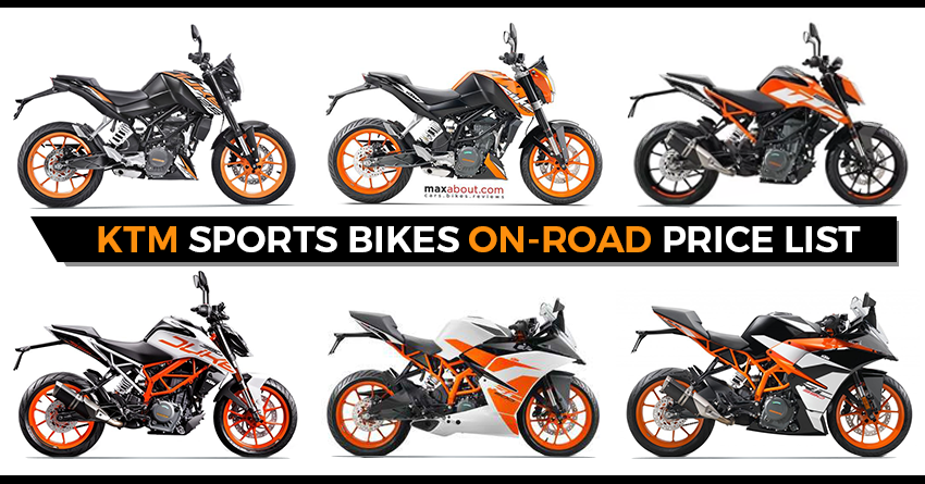Latest KTM Sports Bikes On-Road Price List in India