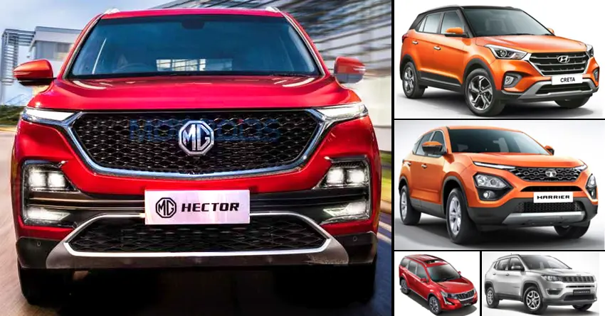 Price Comparison: MG Hector vs Harrier vs Creta vs Compass vs XUV500