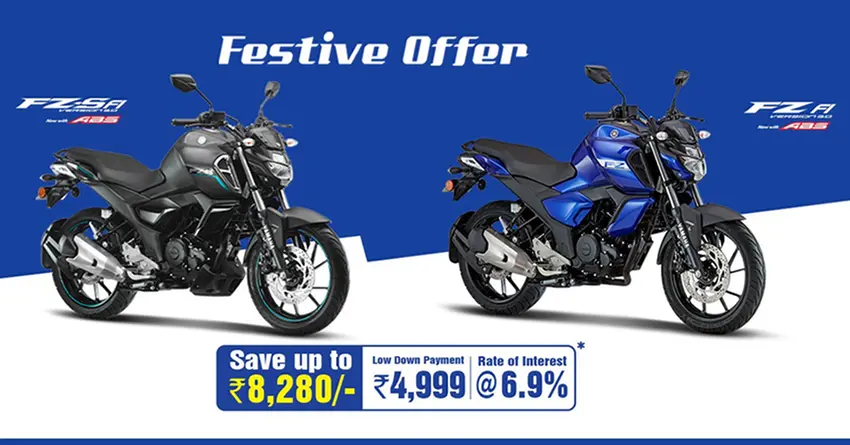 Yamaha FZ V3 and FZS V3 Available @ INR 4,999 Downpayment