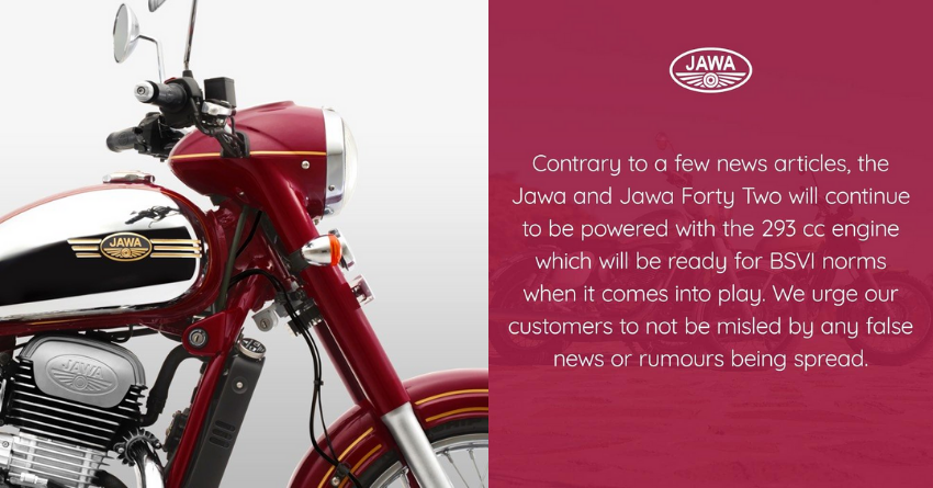 Jawa Classic and Jawa 42 to Retain 293cc Engine; BS6 Update Confirmed