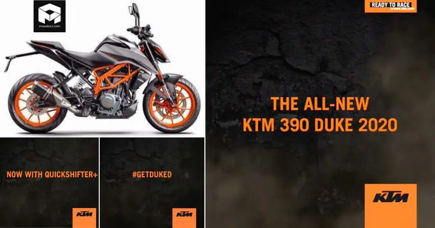 2020 KTM Duke 390 Officially Teased; Quickshifter+ Confirmed