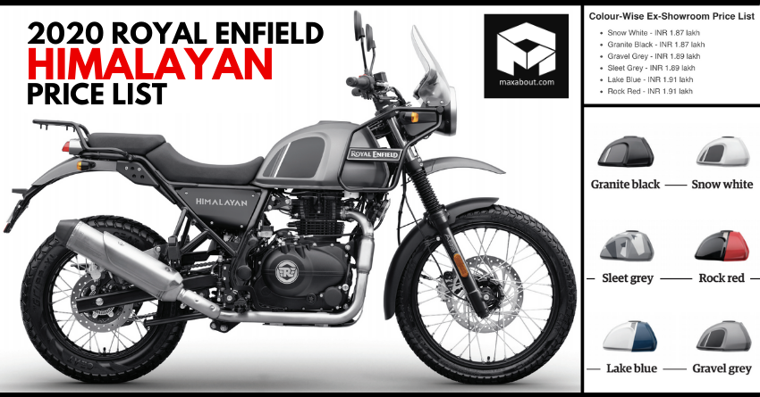 2020 Royal Enfield Himalayan Color-Wise Price List in India
