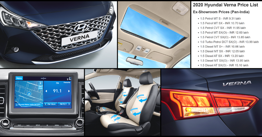 New Hyundai Verna Sedan Variant-Wise Price List