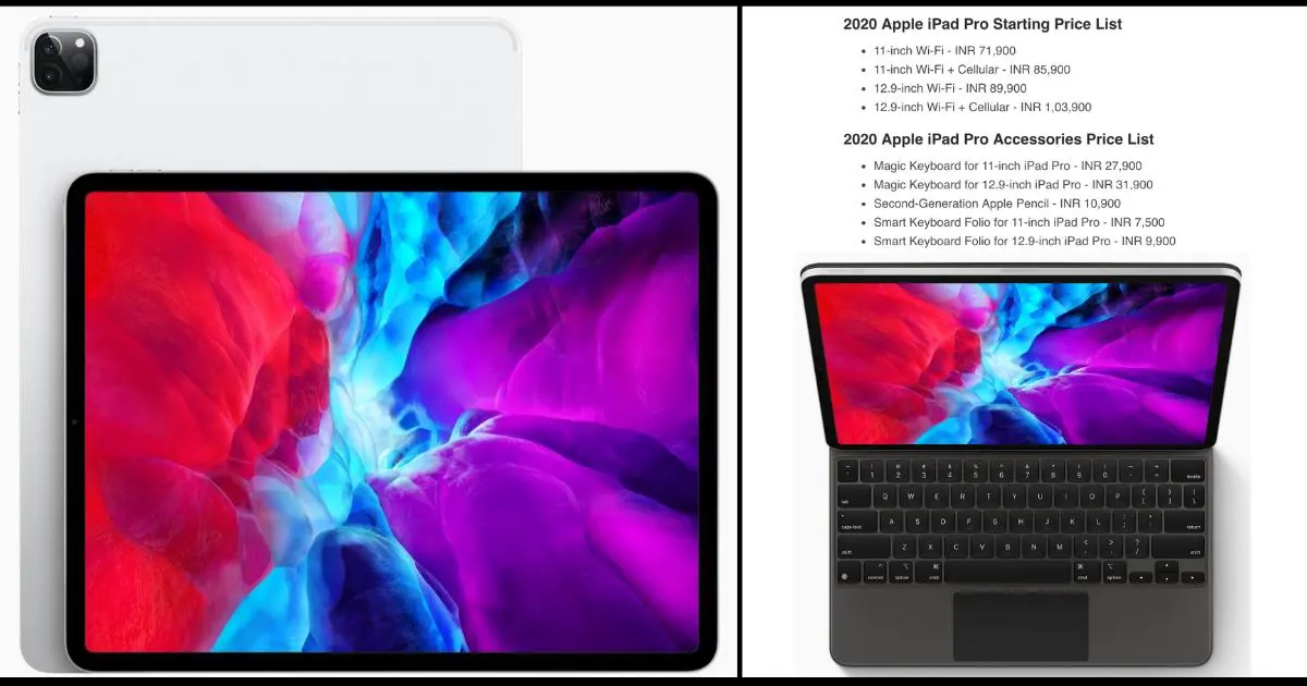 2020 Apple iPad Pro Specs & Variant-Wise Price List in India