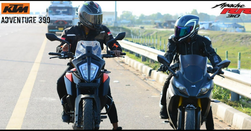 Drag Race Video: KTM 390 Adventure vs TVS Apache RR 310