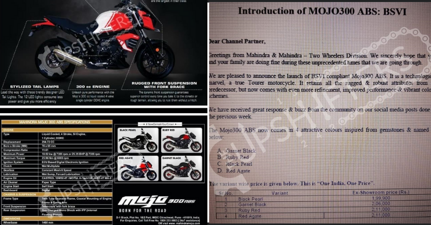 BS6 Mahindra Mojo 300 Specifications & Price List Leaked