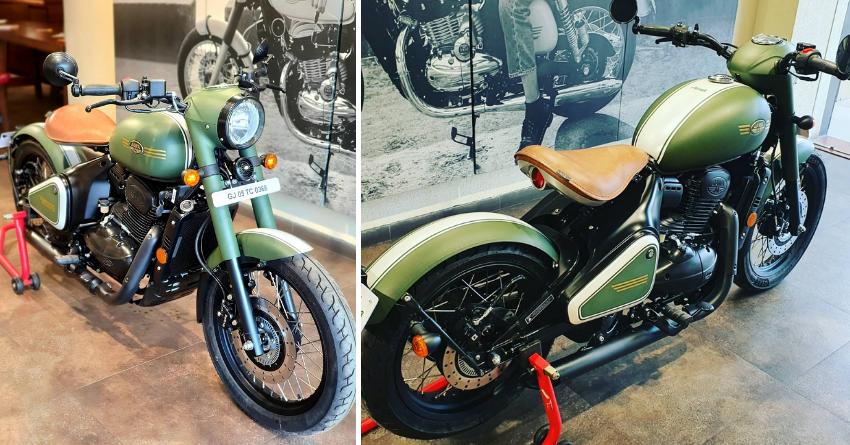 Matte Green Jawa Perak Bobber on Display at Jawa Surat