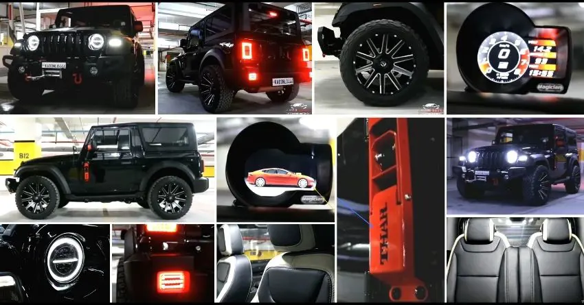 Meet All-Black Mahindra Thar With Red Accents - Details & Video