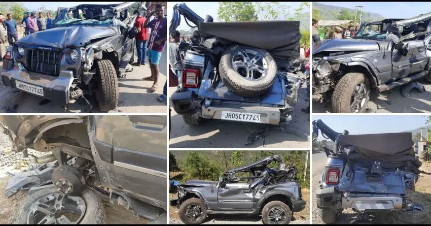 Live Photos - Mahindra Thar's 4-Star Safety Rating Saves The Driver