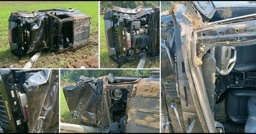 Mahindra Thar Rolls Over 4 Times While Overtaking in North Goa