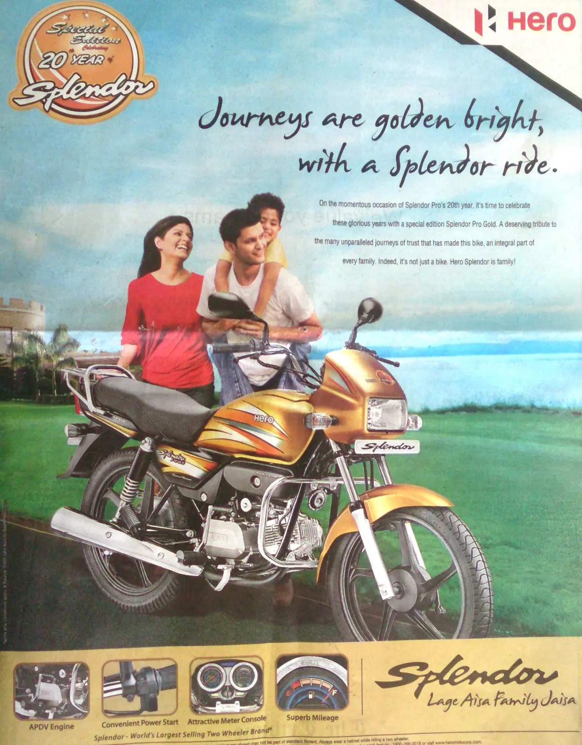 Splendor PRO Gold Special Edition Newspaper Ad