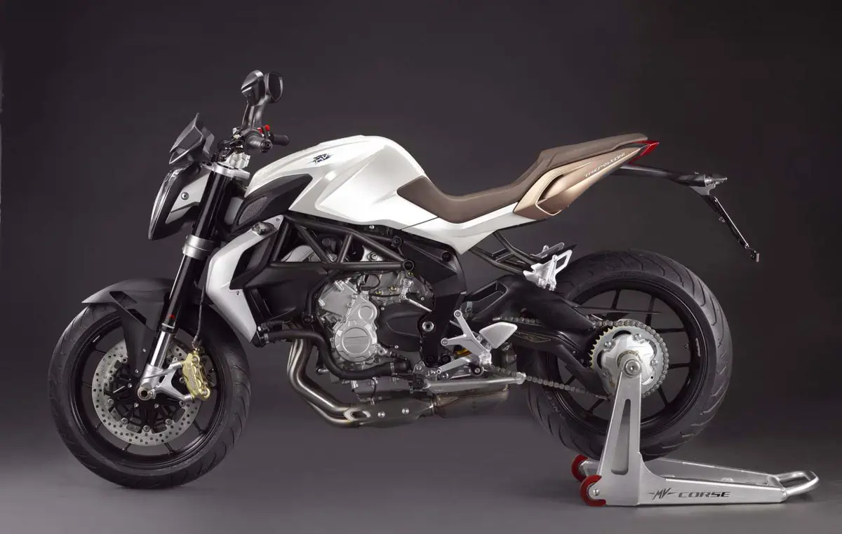 MV Agusta Brutale 675 Side View 'White/Matt Gold'