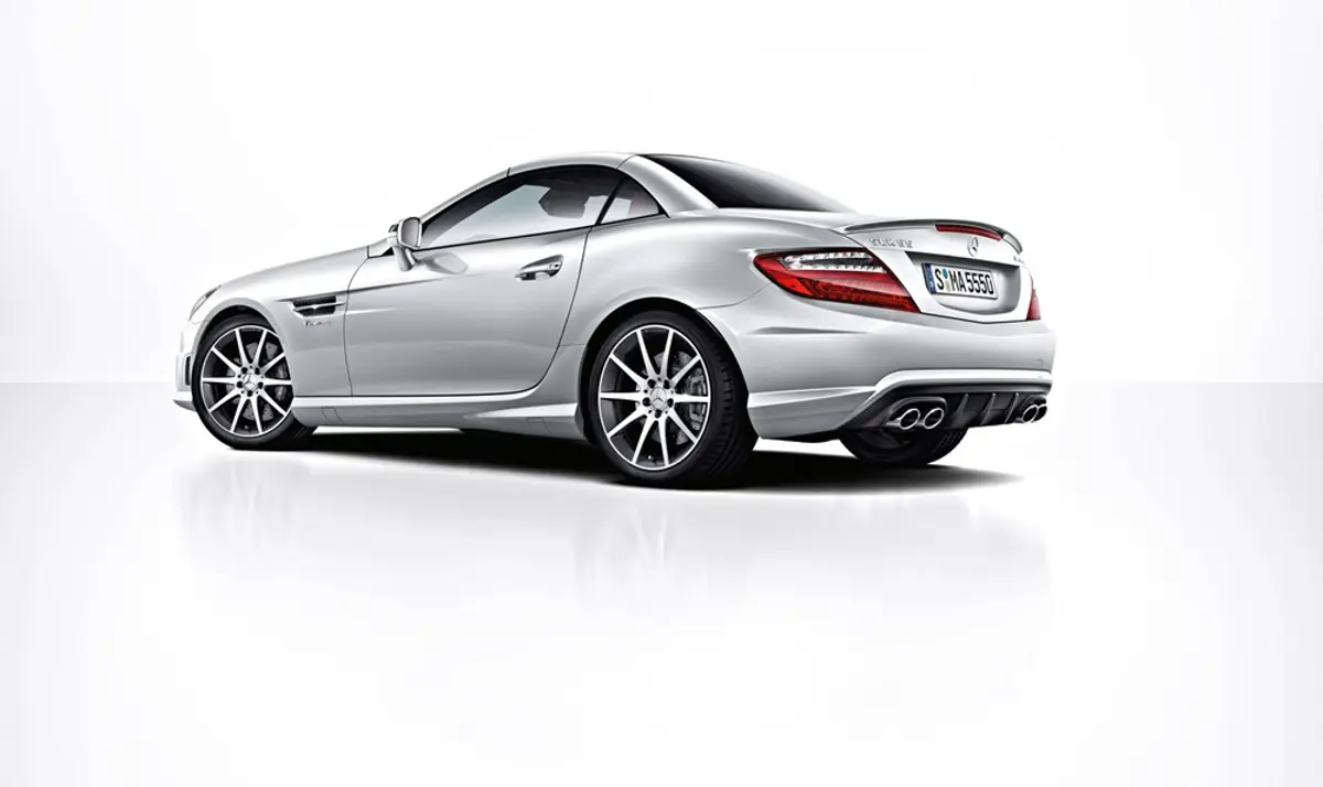 2014 Mercedes SLK 55 AMG Rear 3-Quarter