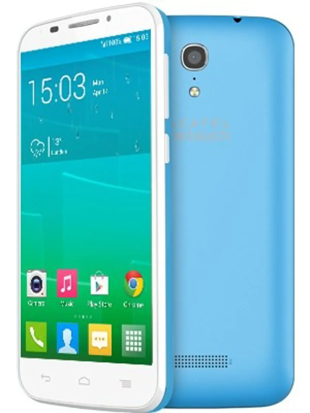 Alcatel One Touch Pop S7 Front & Rear View