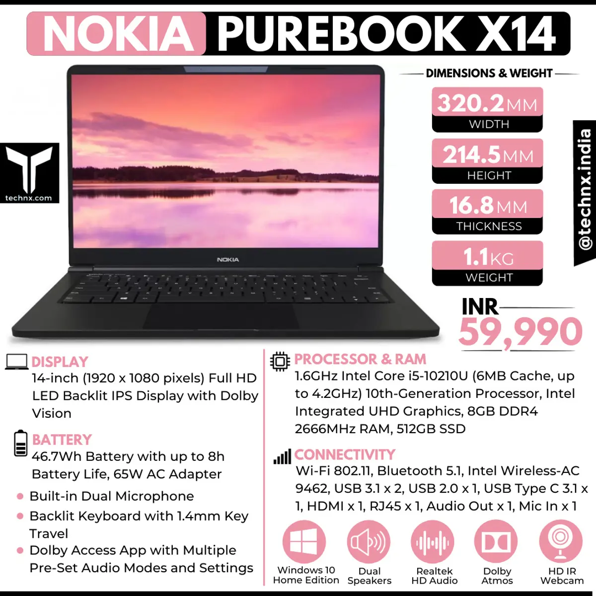 Nokia PureBook X14 Launched in India @ INR 59,990