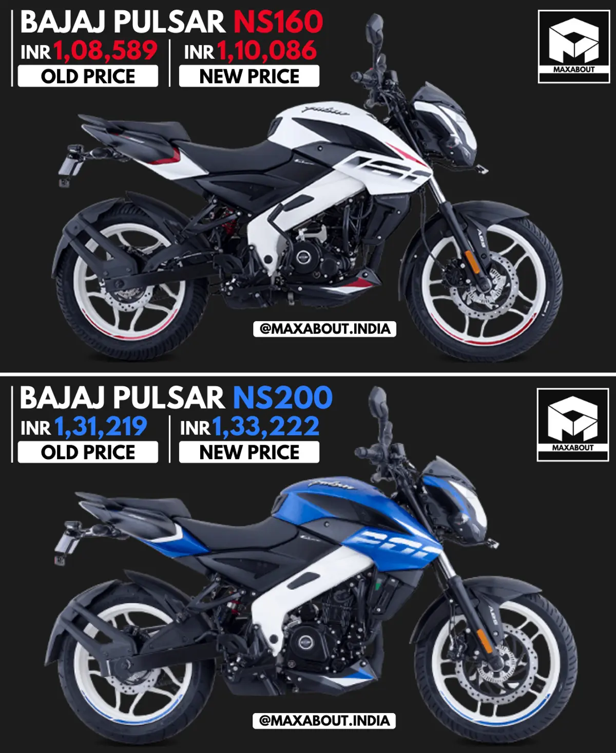 Bajaj Pulsar NS160 & Pulsar NS200 Price Hiked Again